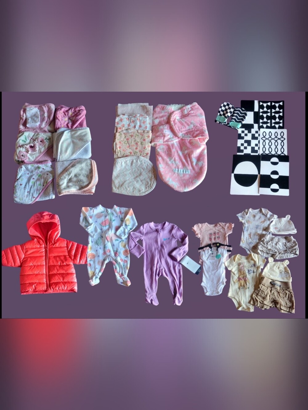CUTE LITTLE LOT OF BABY GIRL CLOTHES SZ. 0-3 MONTHS NAME BRANDS SOME "NWT"